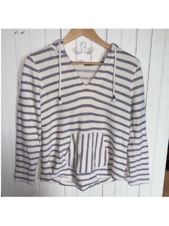 Old Navy Tops - Old Navy Hooded Top White Black Stripes Size XS